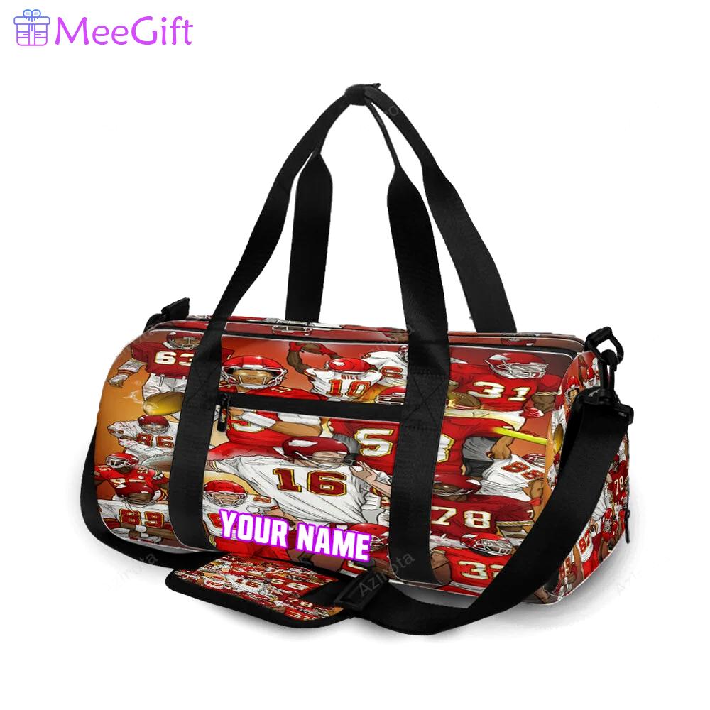 Kansas city chiefs team v12 personalized name travel bag gym bag 1220 Travel Bag