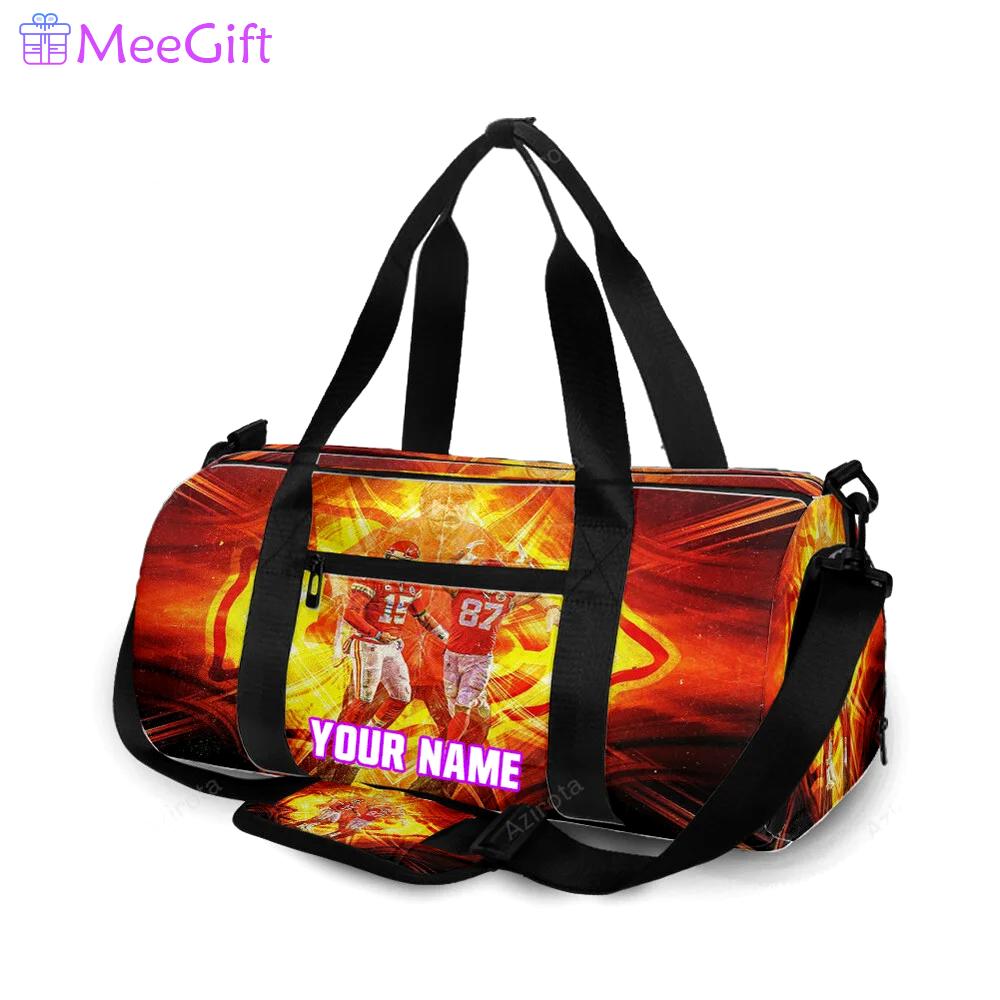 Kansas city chiefs team v2 personalized name travel bag gym bag 877 Travel Bag
