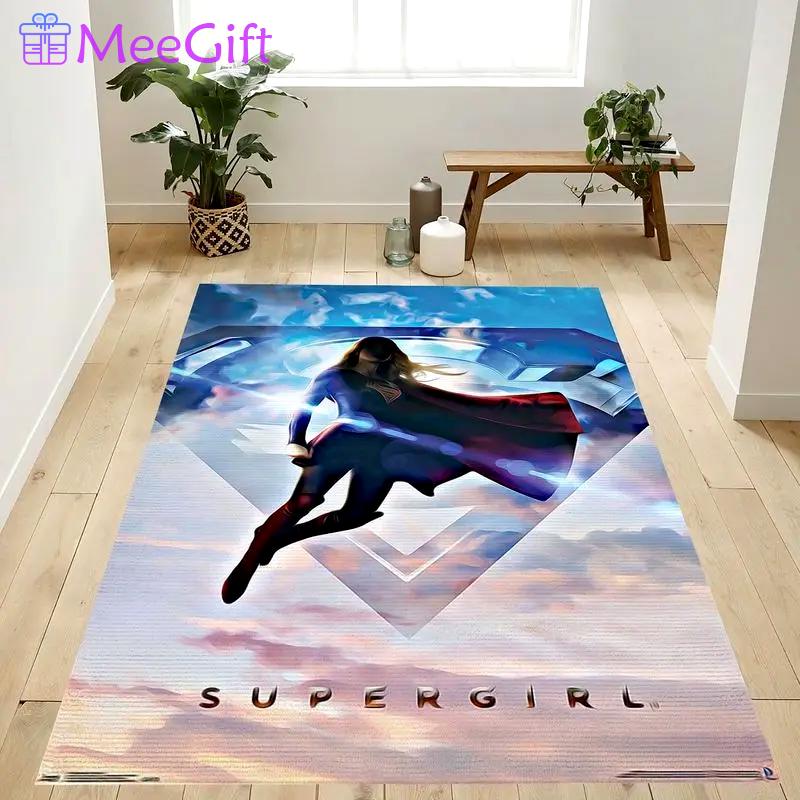 Kara danvers supergirl dc comics tv supergirl season area rug living room and bed room rug rug regtangle carpet floor decor home decor Rectangle Rug