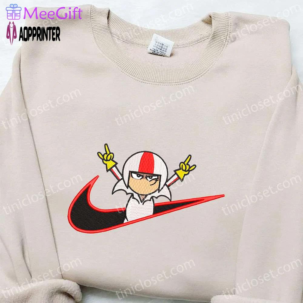 Kick buttowski x nike swoosh cartoon sweatshirt – suburban daredevil & nike inspired embroidered shirt Embroidered Shirt
