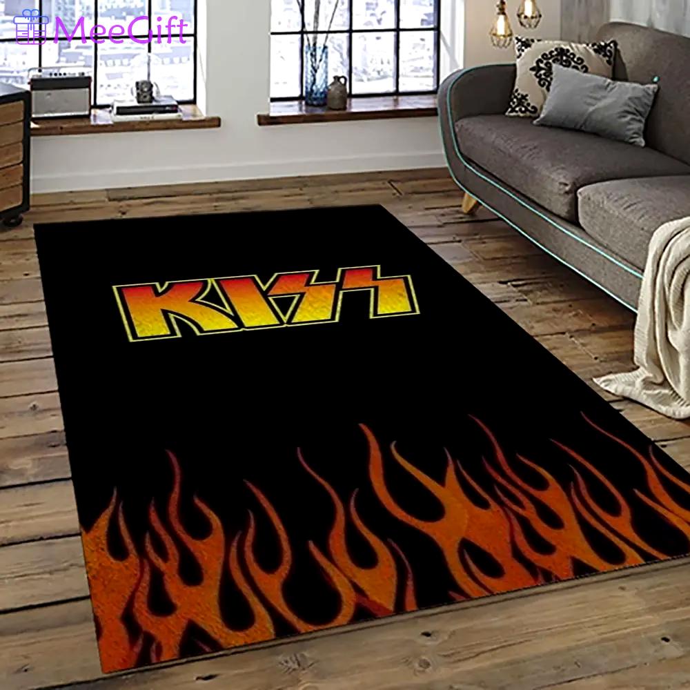 Kiss rock band music retangle carpet area rug home decor best gift for fan and friends as4 Rectangle Rug