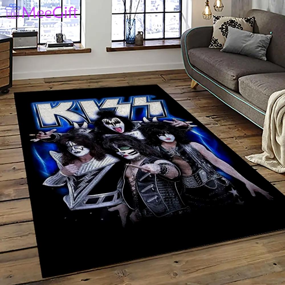 Kiss rock band music retangle carpet area rug home decor best gift for fan and friends as42 Rectangle Rug