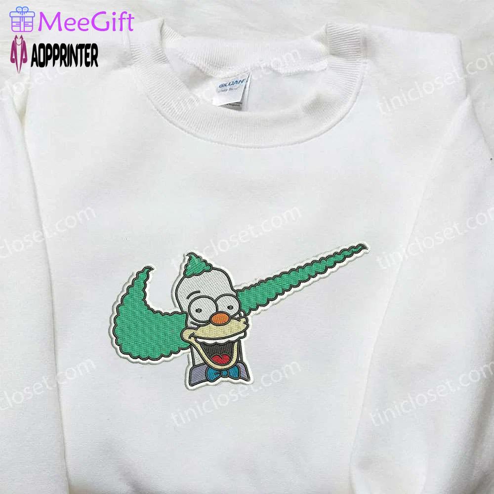 Krusty the clown x nike embroidered shirt – the simpsons custom nike tee Embroidered Shirt