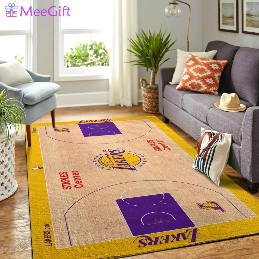 La lakers court area rug nba basketball team logo carpet living room rugs rug regtangle carpet floor decor home decor v11104 Rectangle Rug