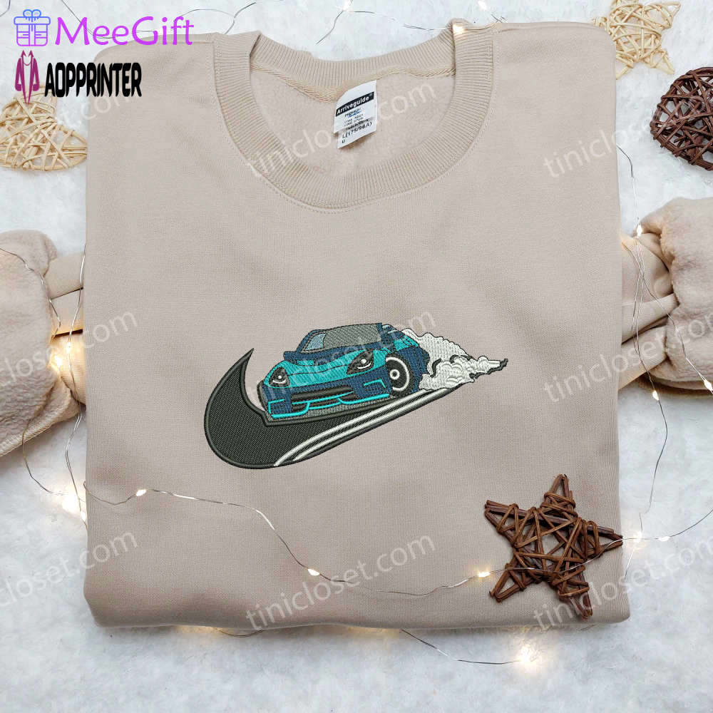 Lamborghini car x nike embroidered shirt – stylish transportation tee nike shirt Embroidered Shirt