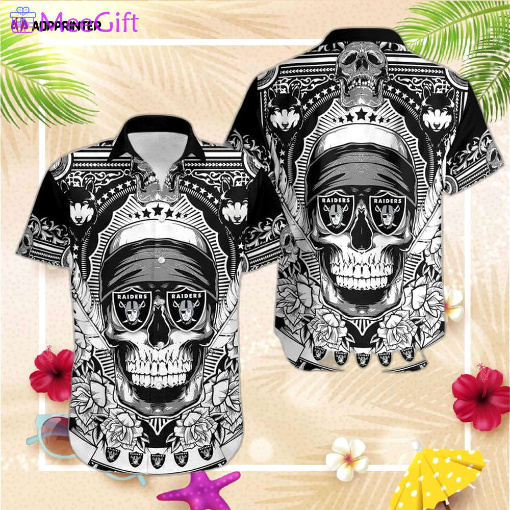 Las vegas raid 49ers skull nfl gift for fan hawaii shirt Hawaii Shirt