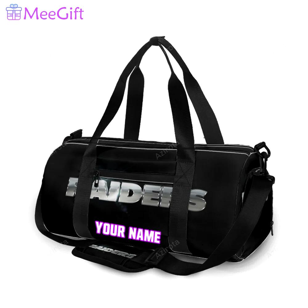 Las vegas raiders art text personalized name travel bag gym bag 484 Travel Bag