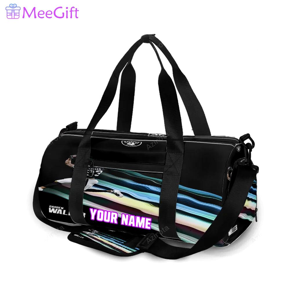 Las vegas raiders darren waller 83 personalized name travel bag gym bag 1530 Travel Bag