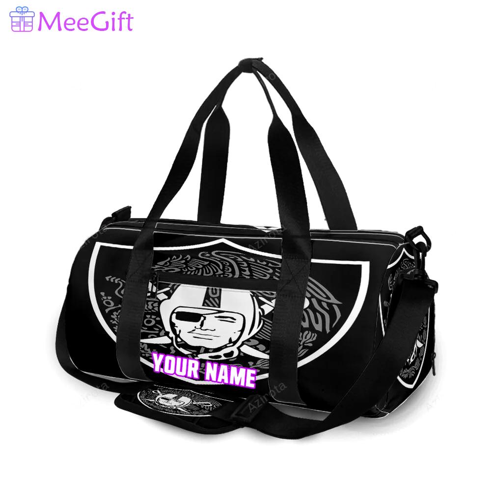 Las vegas raiders logo art2 personalized name travel bag gym bag 1487 Travel Bag