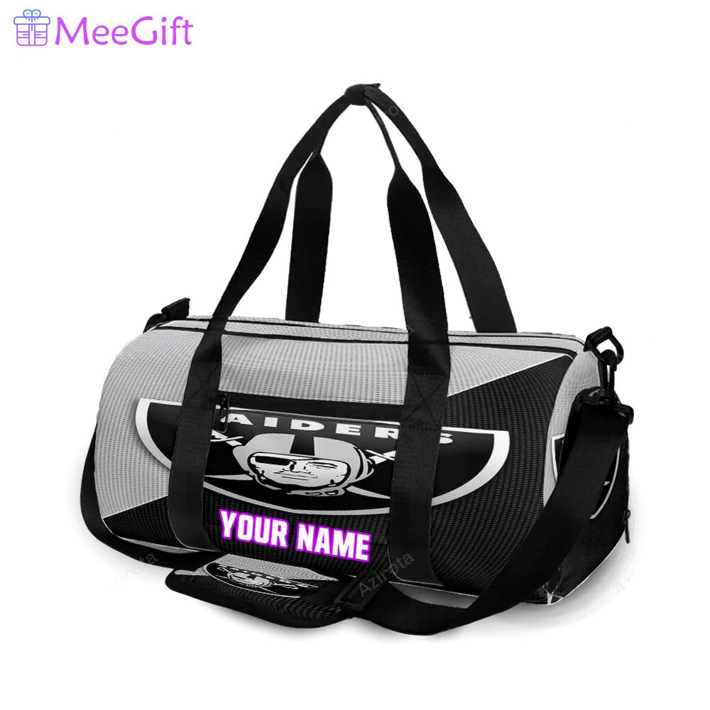 Las vegas raiders logo art9 personalized name travel bag gym bag 95 Travel Bag