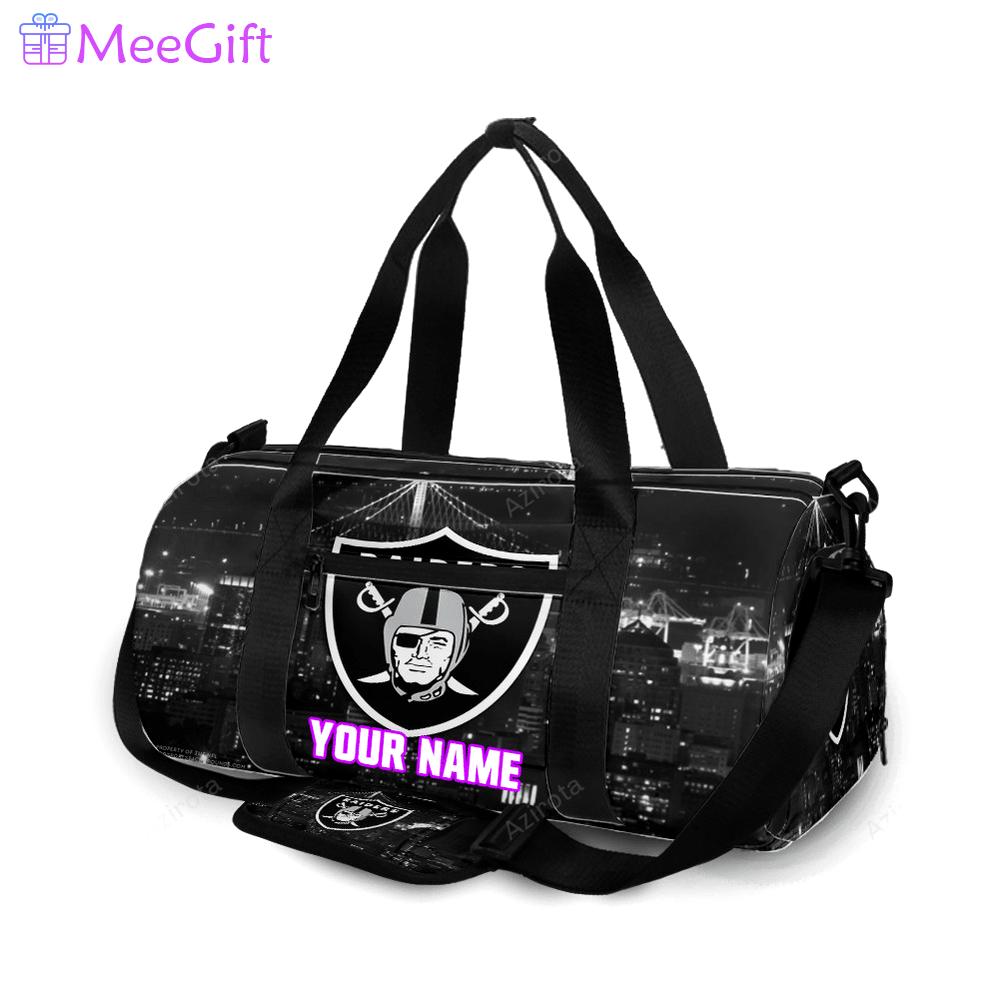 Las vegas raiders logo city2 personalized name travel bag gym bag 1241 Travel Bag