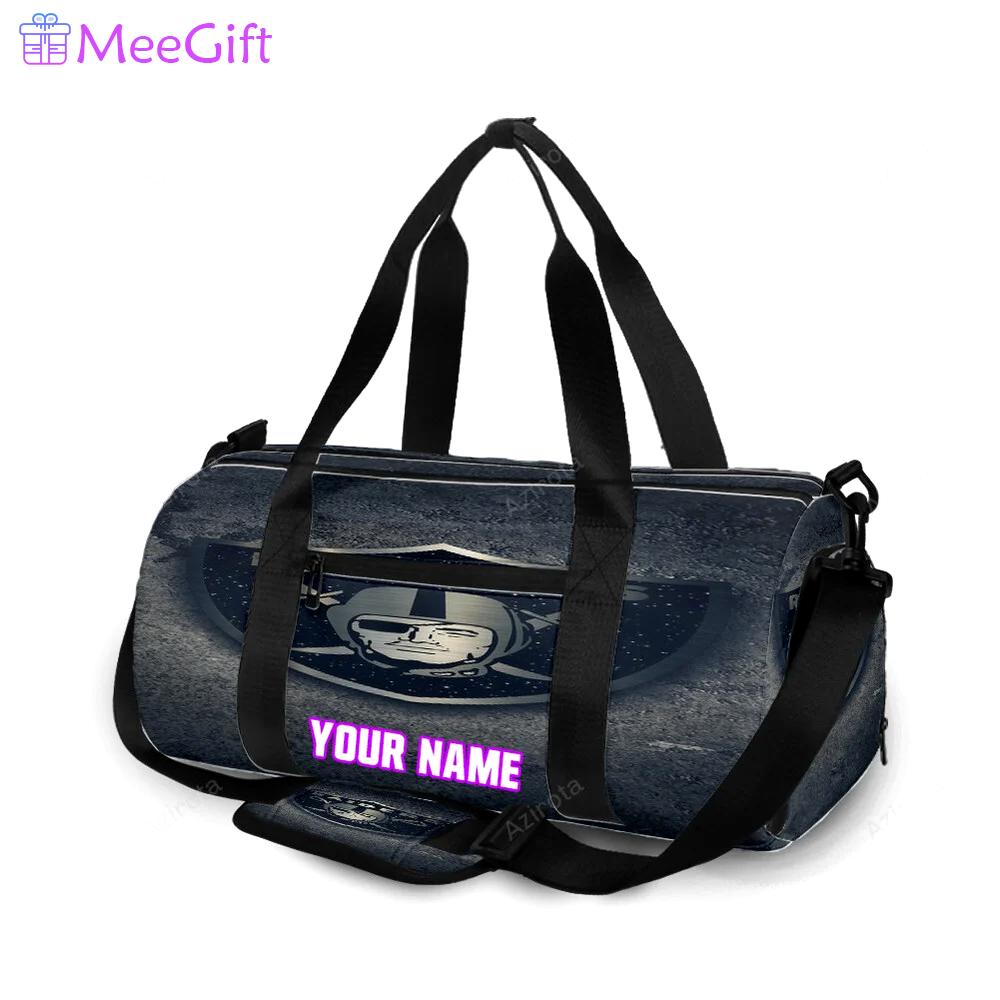 Las vegas raiders logo on the wall personalized name travel bag gym bag 186 Travel Bag