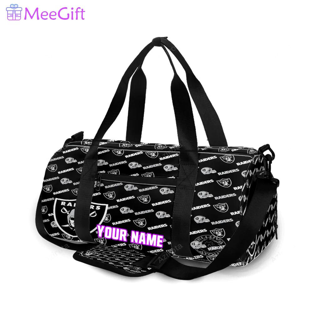 Las vegas raiders logo pattern14 personalized name travel bag gym bag 744 Travel Bag