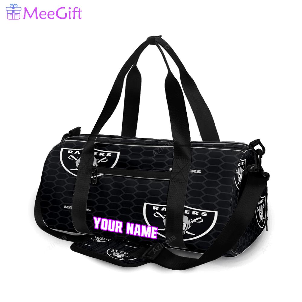 Las vegas raiders logo pattern3 personalized name travel bag gym bag 342 Travel Bag
