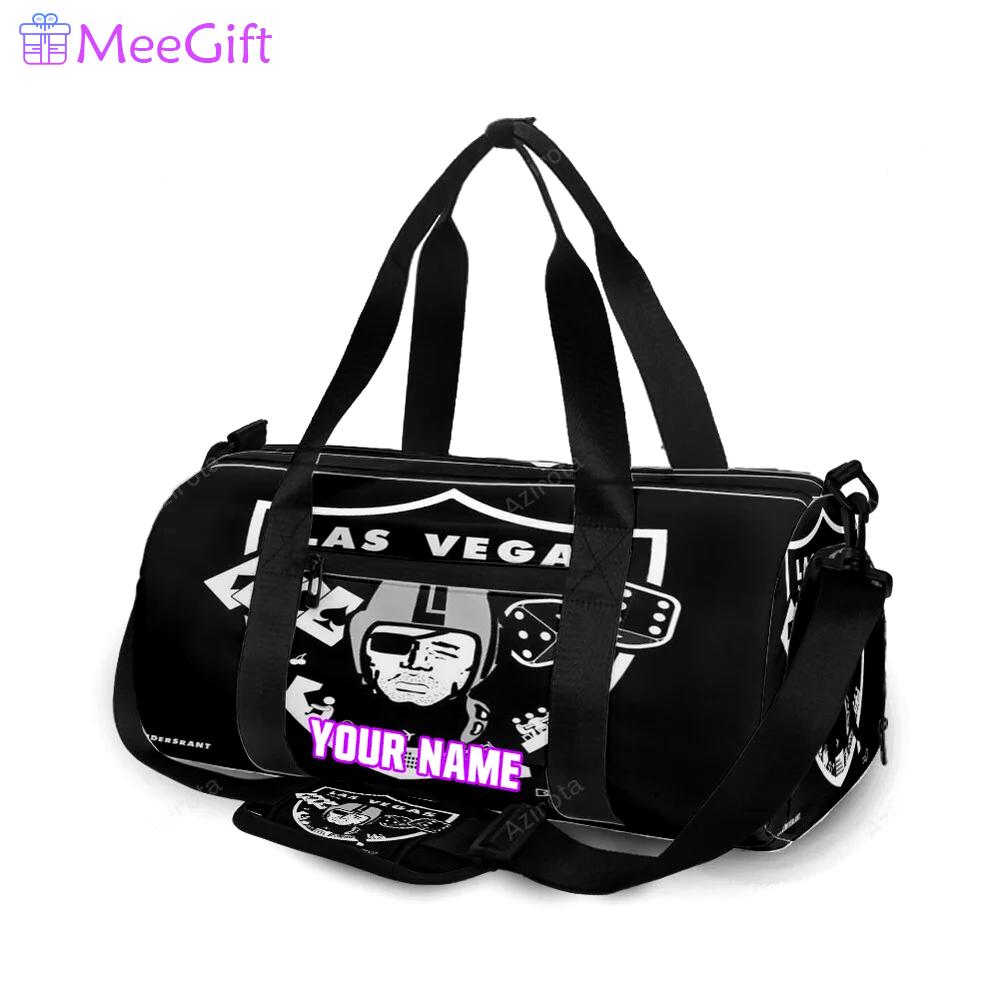 Las vegas raiders logo play cards personalized name travel bag gym bag 720 Travel Bag
