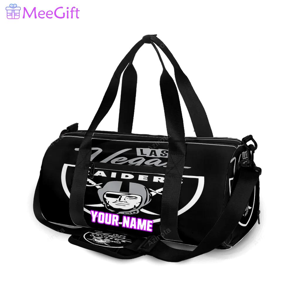 Las vegas raiders logo text2 personalized name travel bag gym bag 2109 Travel Bag