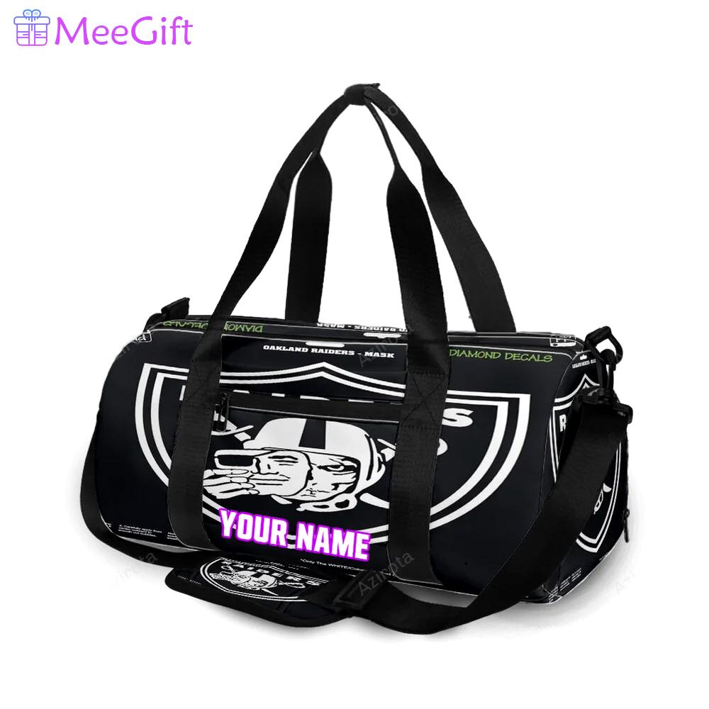 Las vegas raiders mask skull personalized name travel bag gym bag 626 Travel Bag