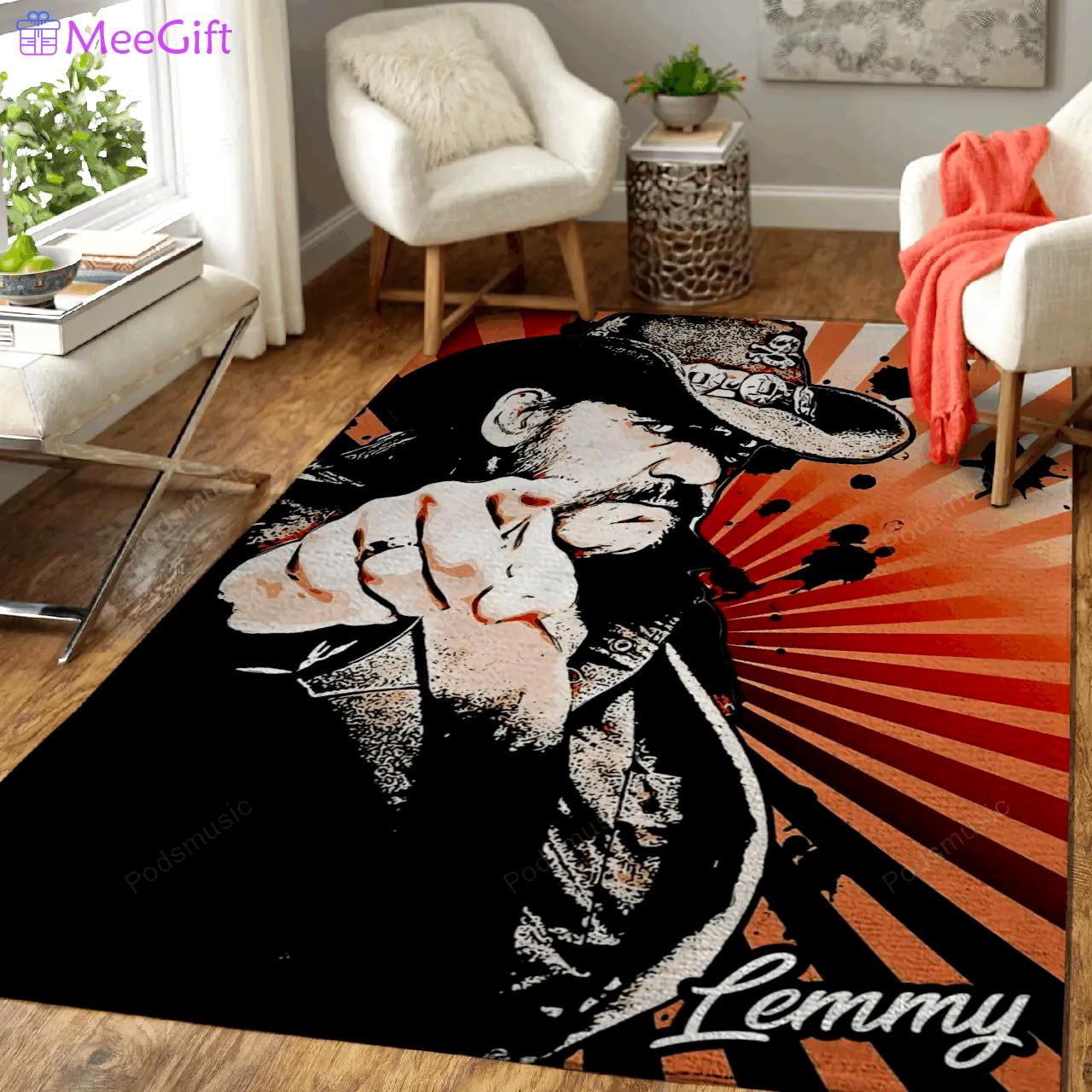 Lemmy kilmister music art for fans area rug living room carpet rug regtangle carpet floor decor home decor v8374 Rectangle Rug
