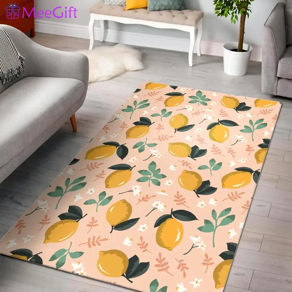 Lemon flower leave pattern dhcdhc dt1910 rug living room rug home decor Rectangle Rug