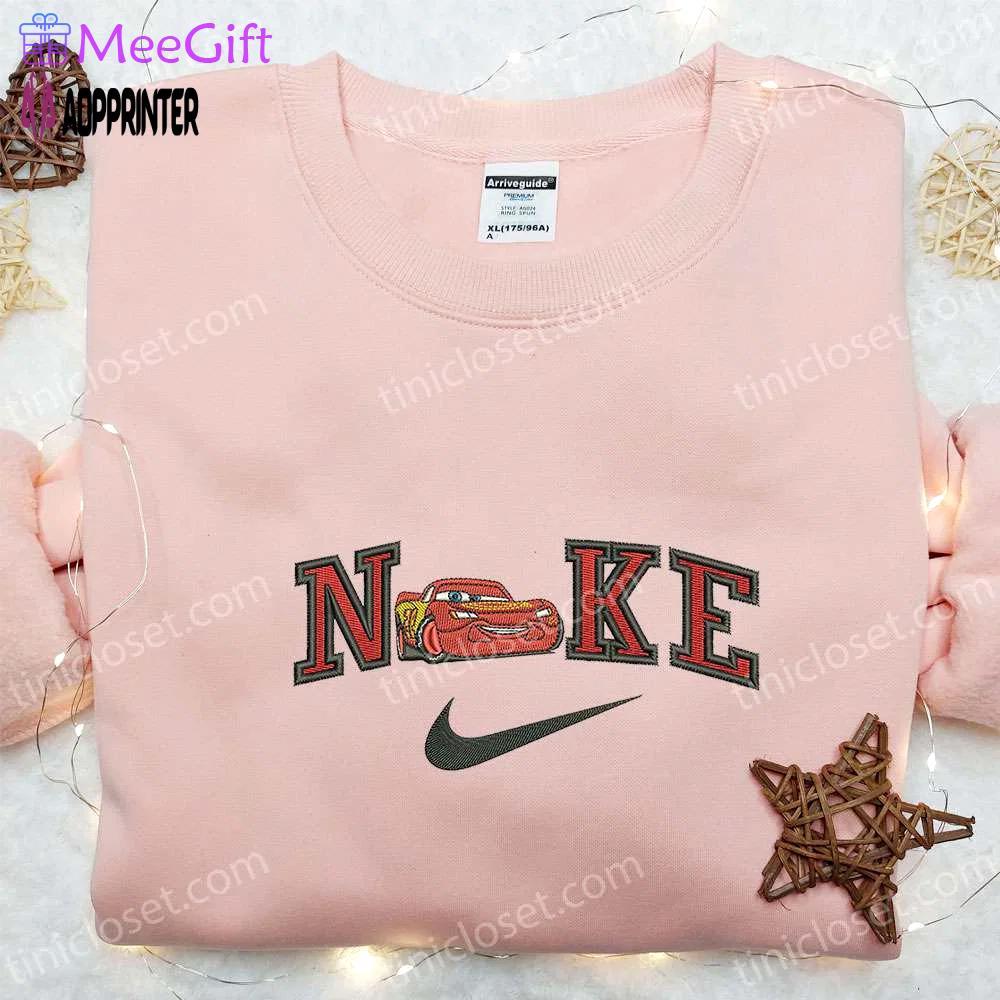 Lightning mcqueen x nike cartoon embroidered shirt cars inspired nike tee Embroidered Shirt