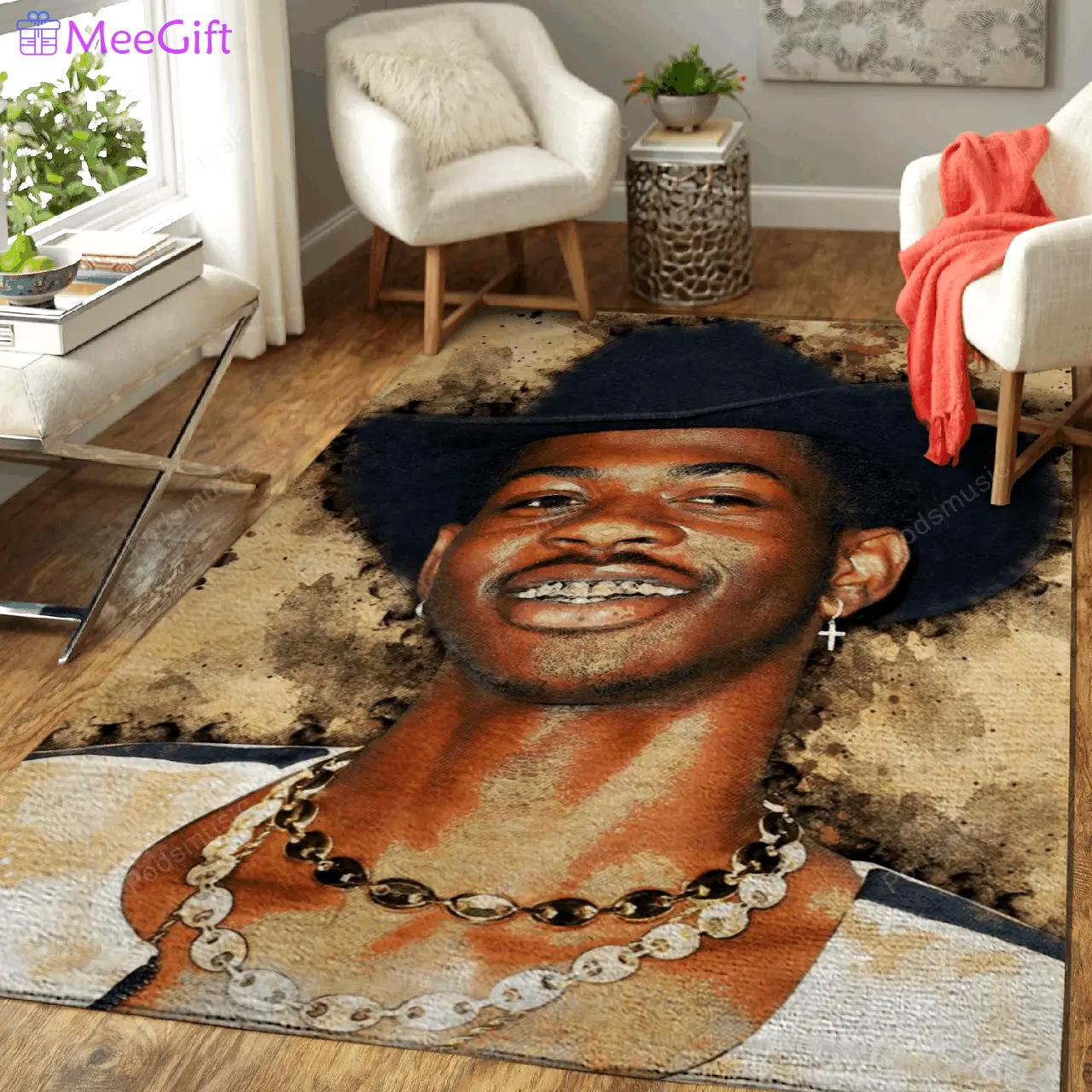 Lil nas x rapper art for fans area rug living room carpet rug regtangle carpet floor decor home decor Rectangle Rug
