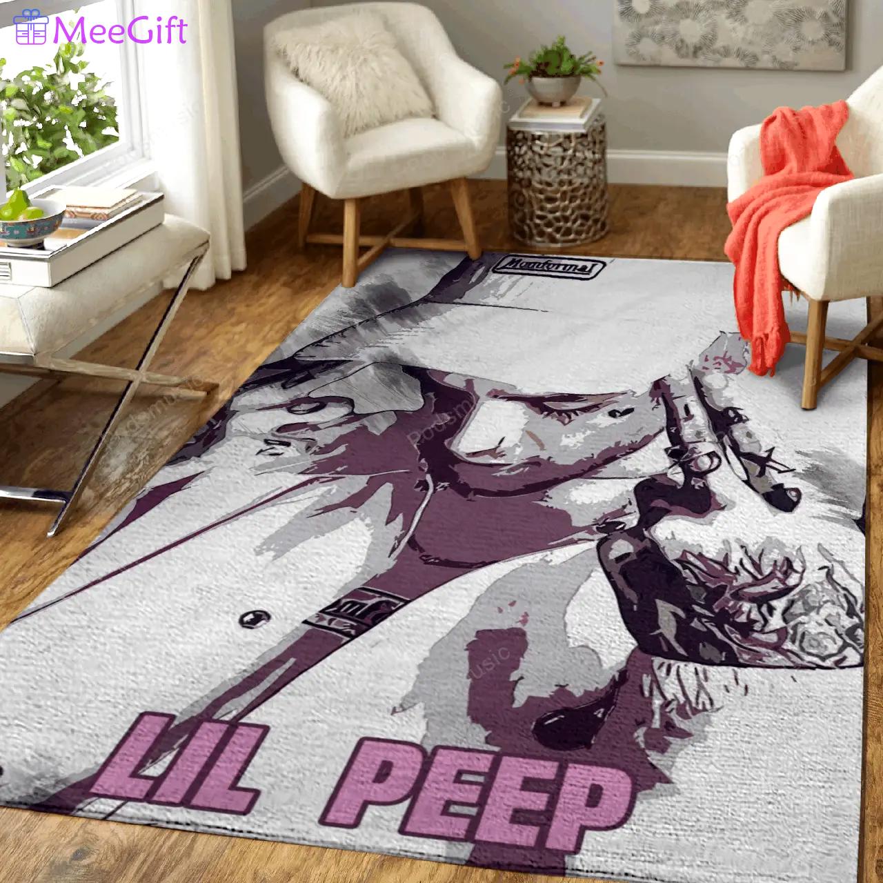 Lil peep artwork 2 rapper and hip hop music art for fans area rug living room carpet rug regtangle carpet floor decor home decor Rectangle Rug