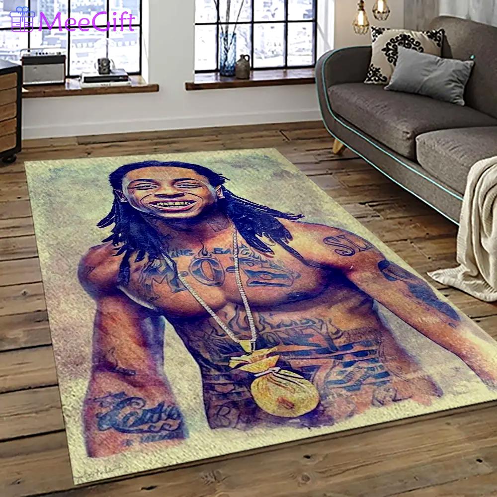 Lil wayne rapper hiphop music rap carpet area rug home decor gift for fans gift for friends lil30 Rectangle Rug