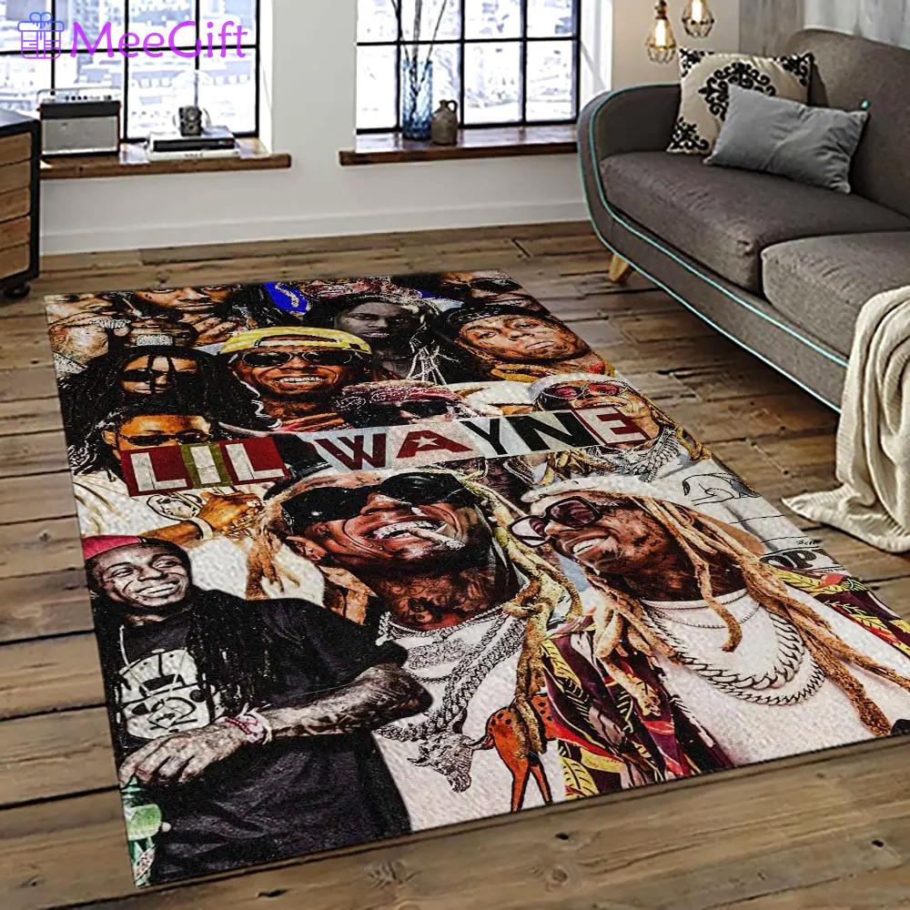 Lil wayne rapper hiphop music rap carpet area rug home decor gift for fans gift for friends lil41 Rectangle Rug