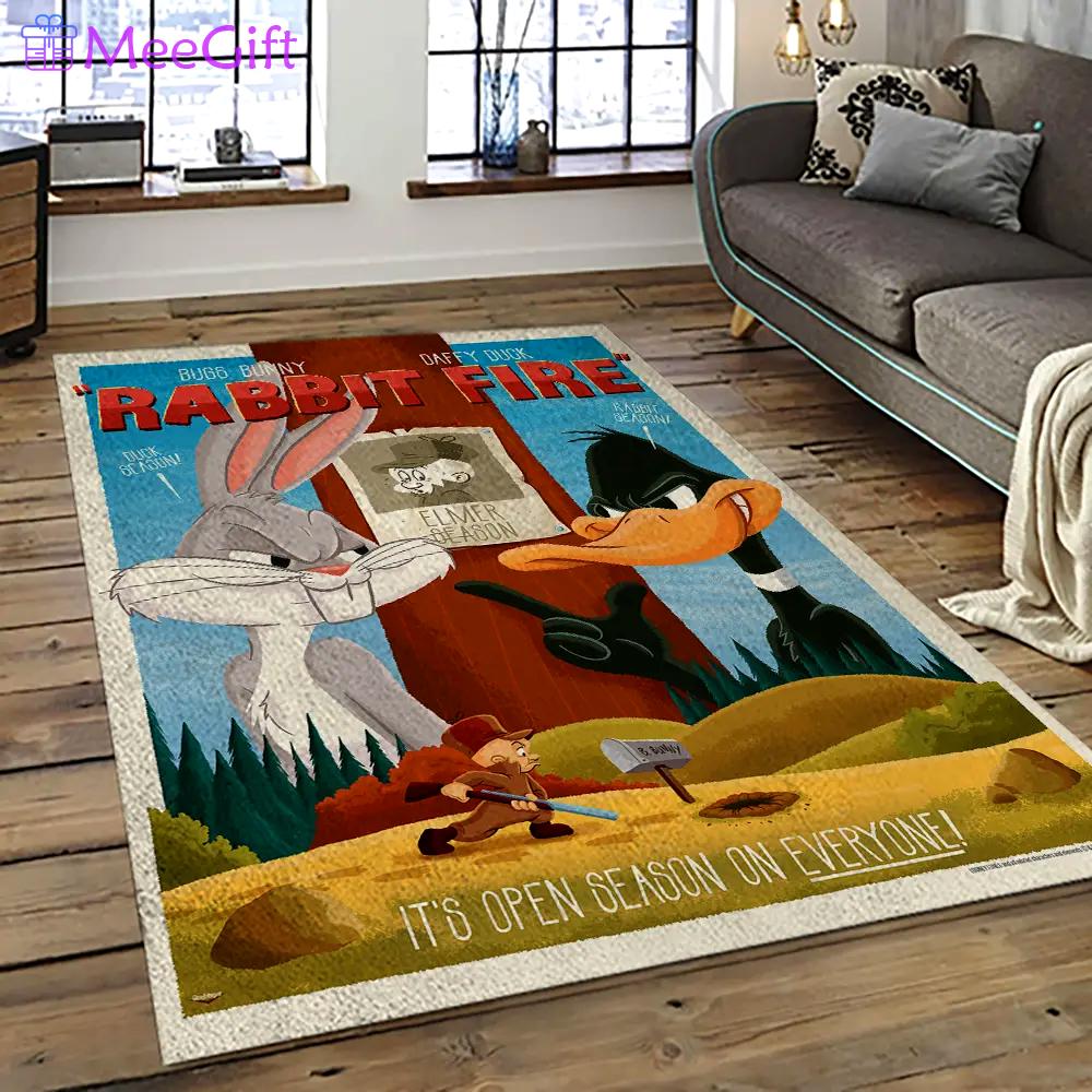 Looney tunes characters cartoon movie carpet rectangle area rug for living room bedroom decor lt17 Rectangle Rug