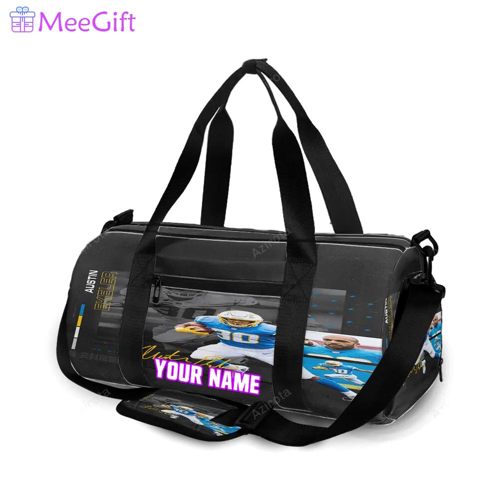 Los angeles chargers austin ekeler1 personalized name travel bag gym bag 668 Travel Bag