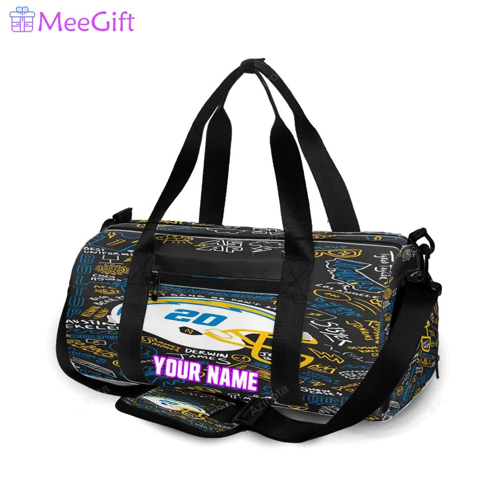 Los angeles chargers helmet text personalized name travel bag gym bag 2116 Travel Bag