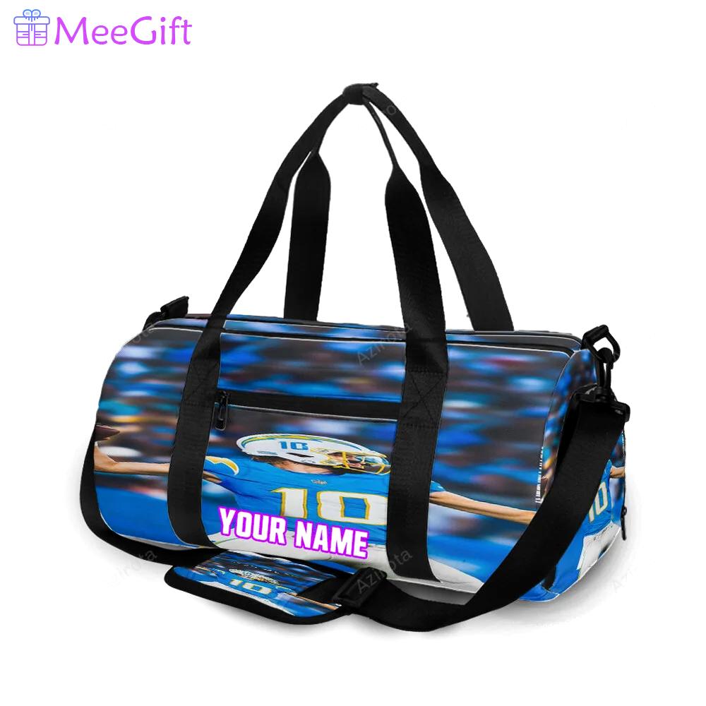 Los angeles chargers justin herbert4 personalized name travel bag gym bag 1209 Travel Bag