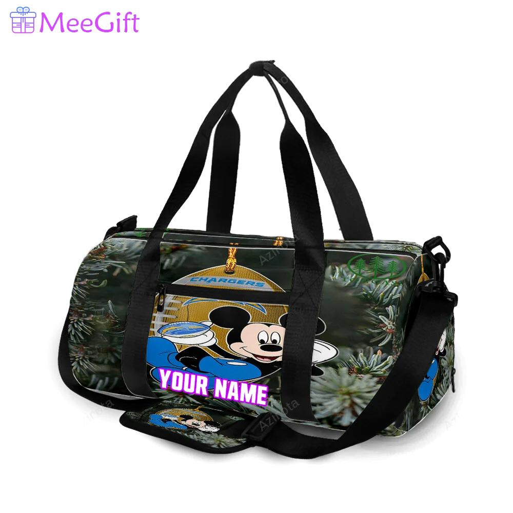 Los angeles chargers mickey v45 personalized name travel bag gym bag 19 Travel Bag