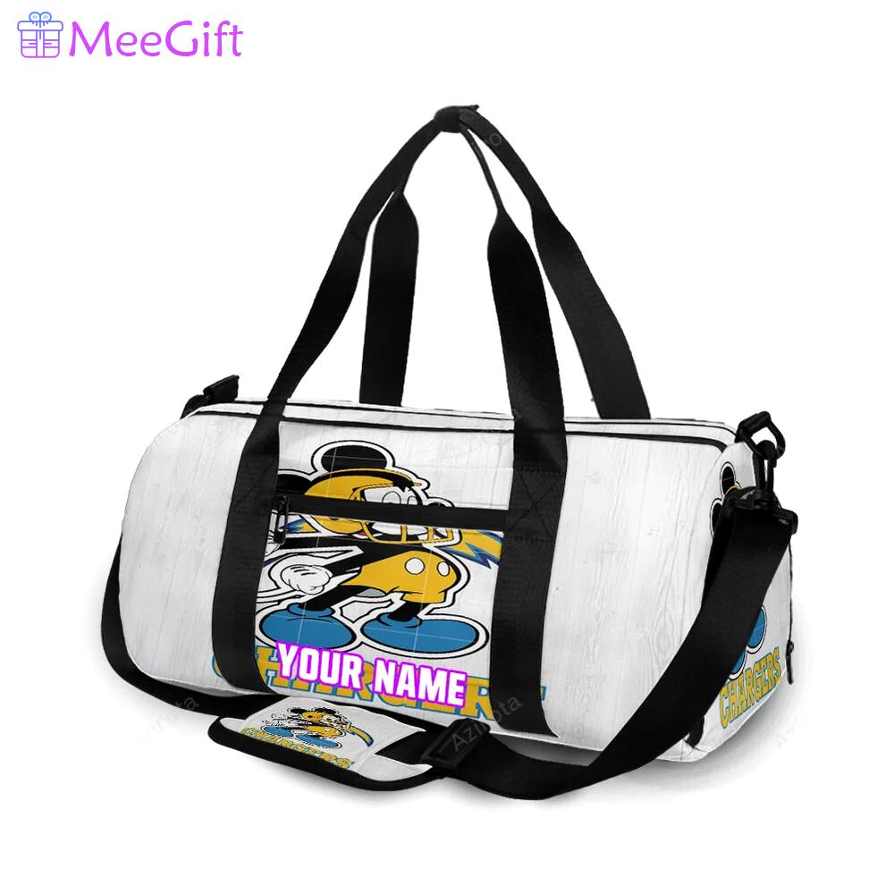 Los angeles chargers mickey v46 personalized name travel bag gym bag 53 Travel Bag