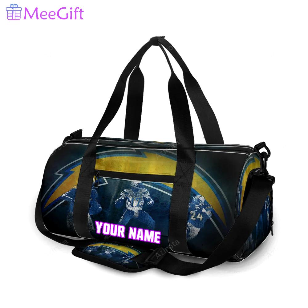 Los angeles chargers team v18 personalized name travel bag gym bag 1174 Travel Bag
