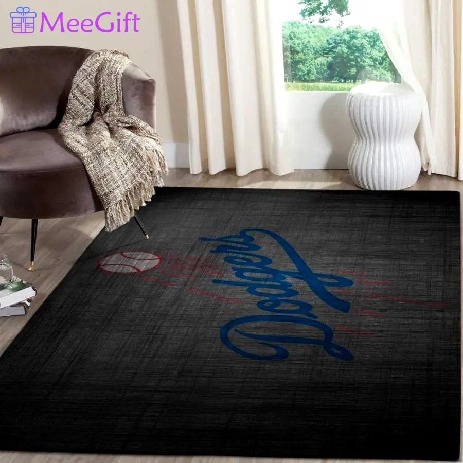 Los angeles dodgers area rug living room rug home decor mlb team logo 2004046 Rectangle Rug