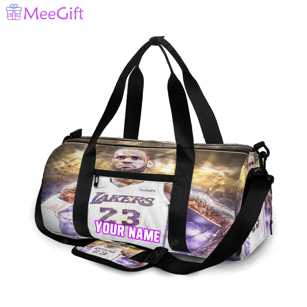 Los angeles lakers 23 lebron james v51 personalized name travel bag gym bag 1292 Travel Bag