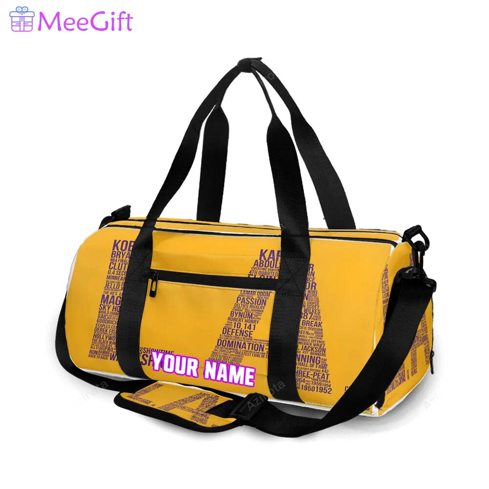 Los angeles lakers la v65 personalized name travel bag gym bag 1543 Travel Bag