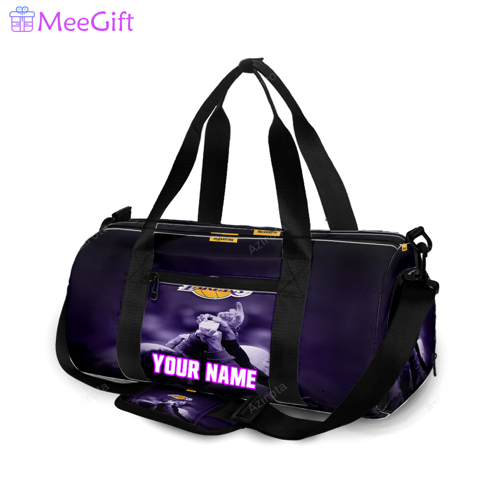 Los angeles lakers the one v54 personalized name travel bag gym bag 482 Travel Bag