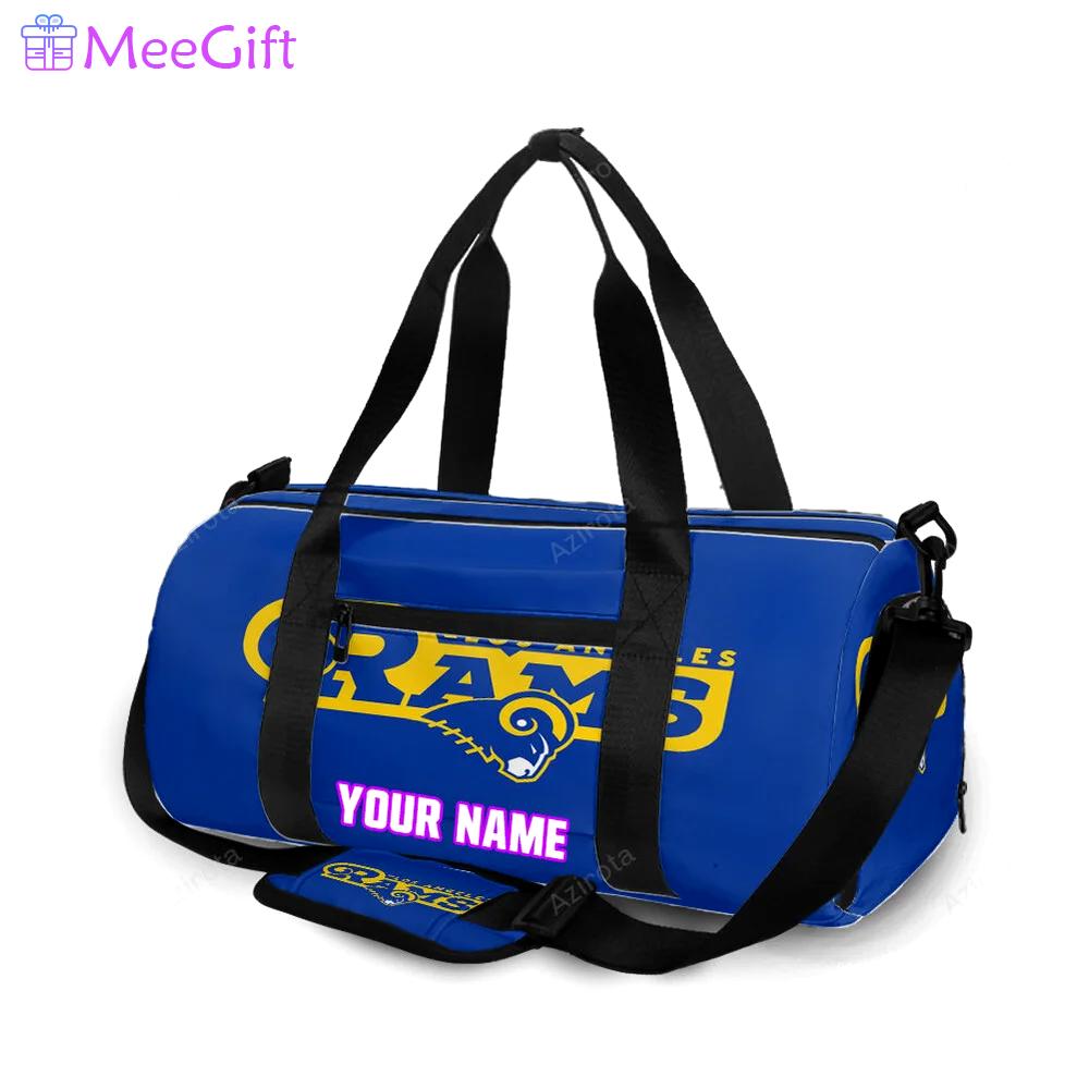 Los angeles rams blue yellow personalized name travel bag gym bag 1768 Travel Bag