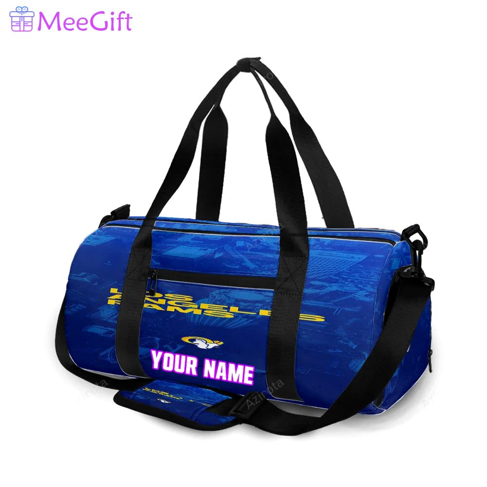 Los angeles rams city blue personalized name travel bag gym bag 606 Travel Bag