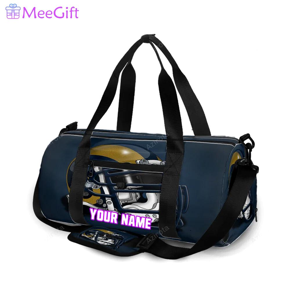 Los angeles rams helmet navy personalized name travel bag gym bag 234 Travel Bag