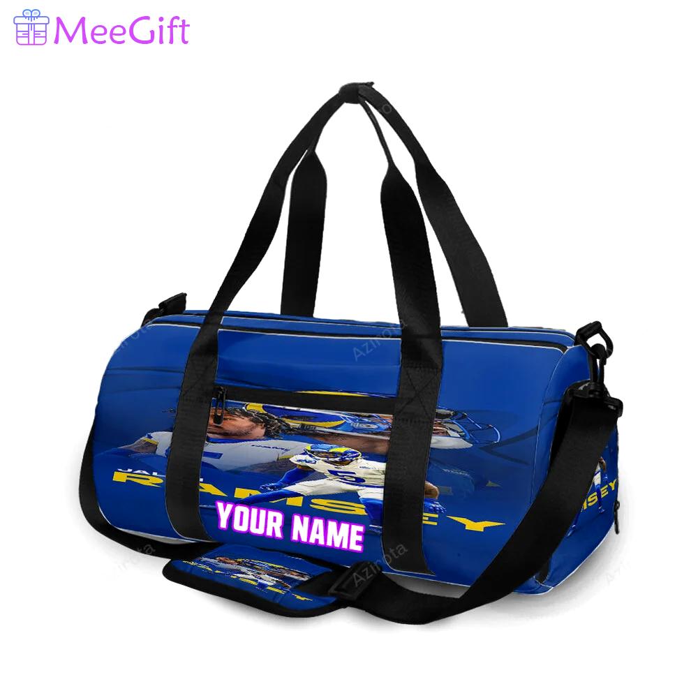 Los angeles rams jalen ramsey2 personalized name travel bag gym bag 956 Travel Bag