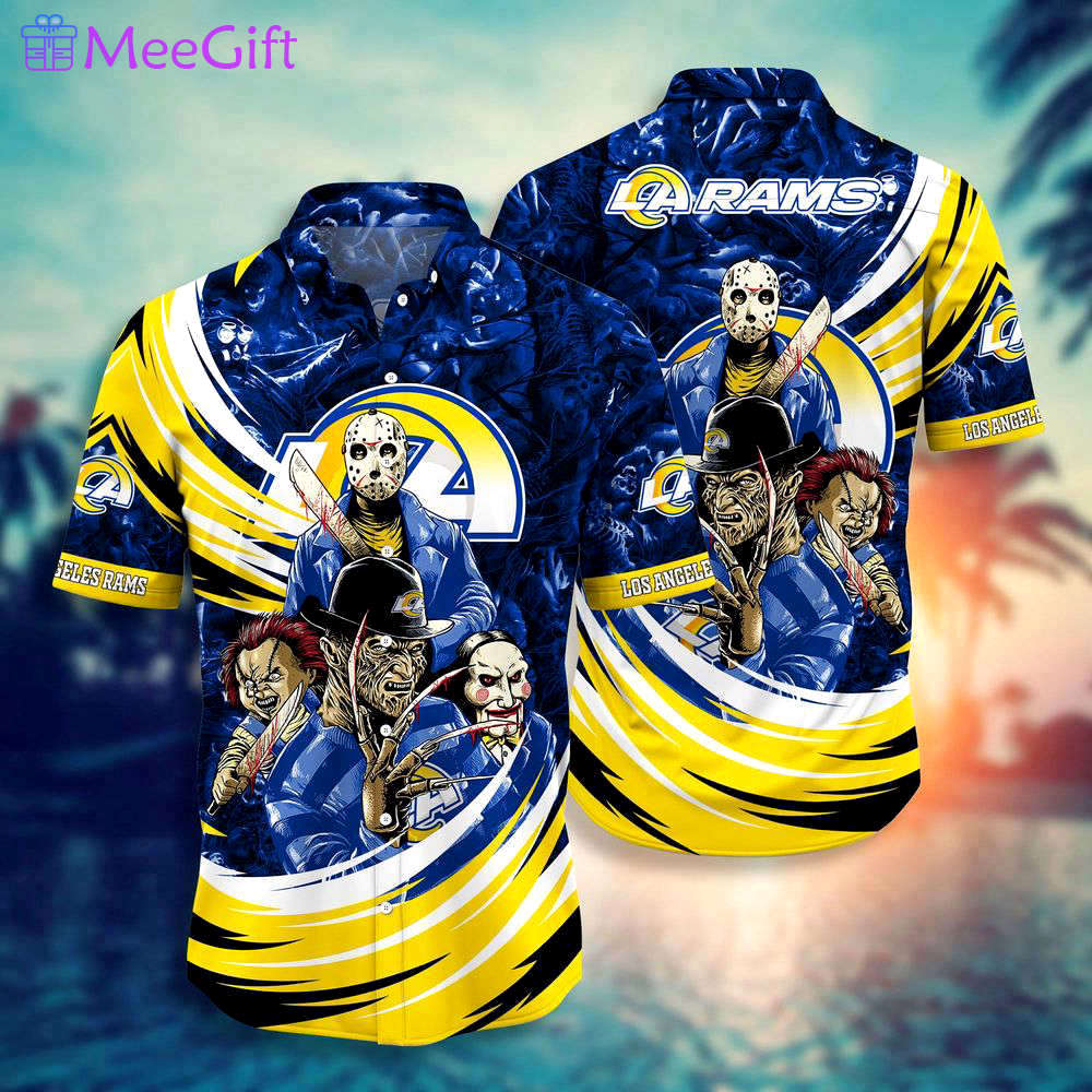 Los angeles rams nfl halloween horror movies hawaiian shirts  for men and women Hawaii Shirt