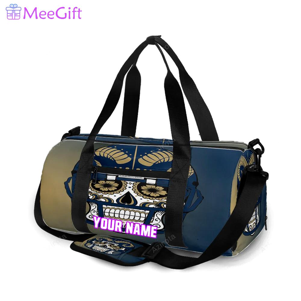 Los angeles rams skull wearing helmet1 personalized name travel bag gym bag 716 Travel Bag