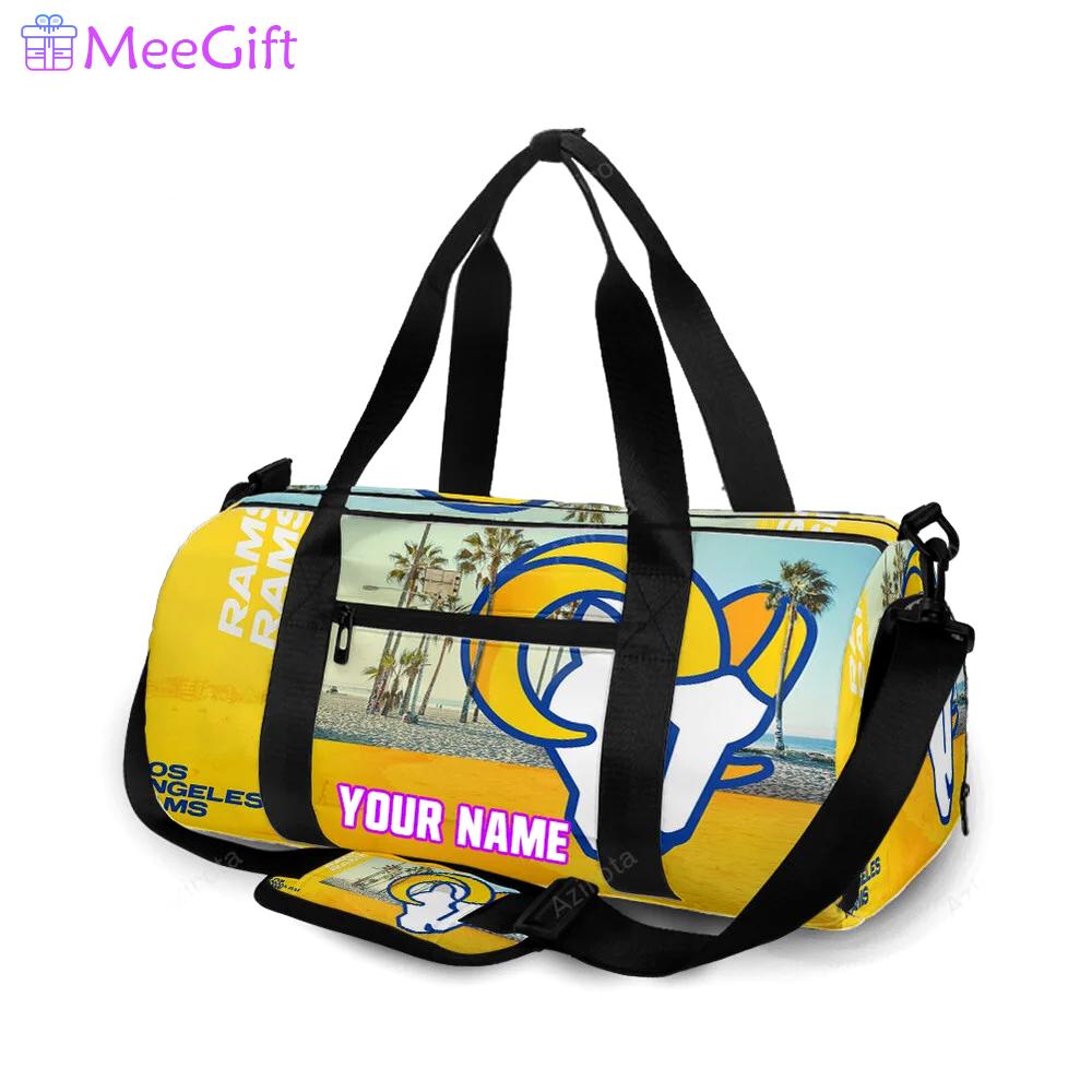Los angeles rams yellow beach personalized name travel bag gym bag 2103 Travel Bag