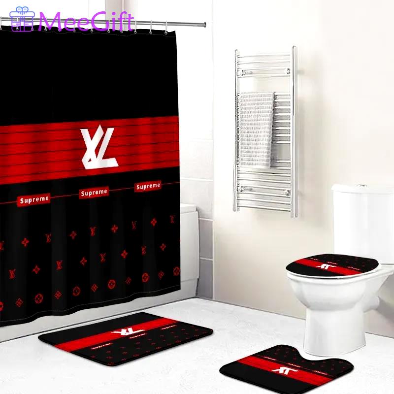 Louis vuitton bathroom set hypebeast luxury fashion brand home decor bath mat Bathroom Set