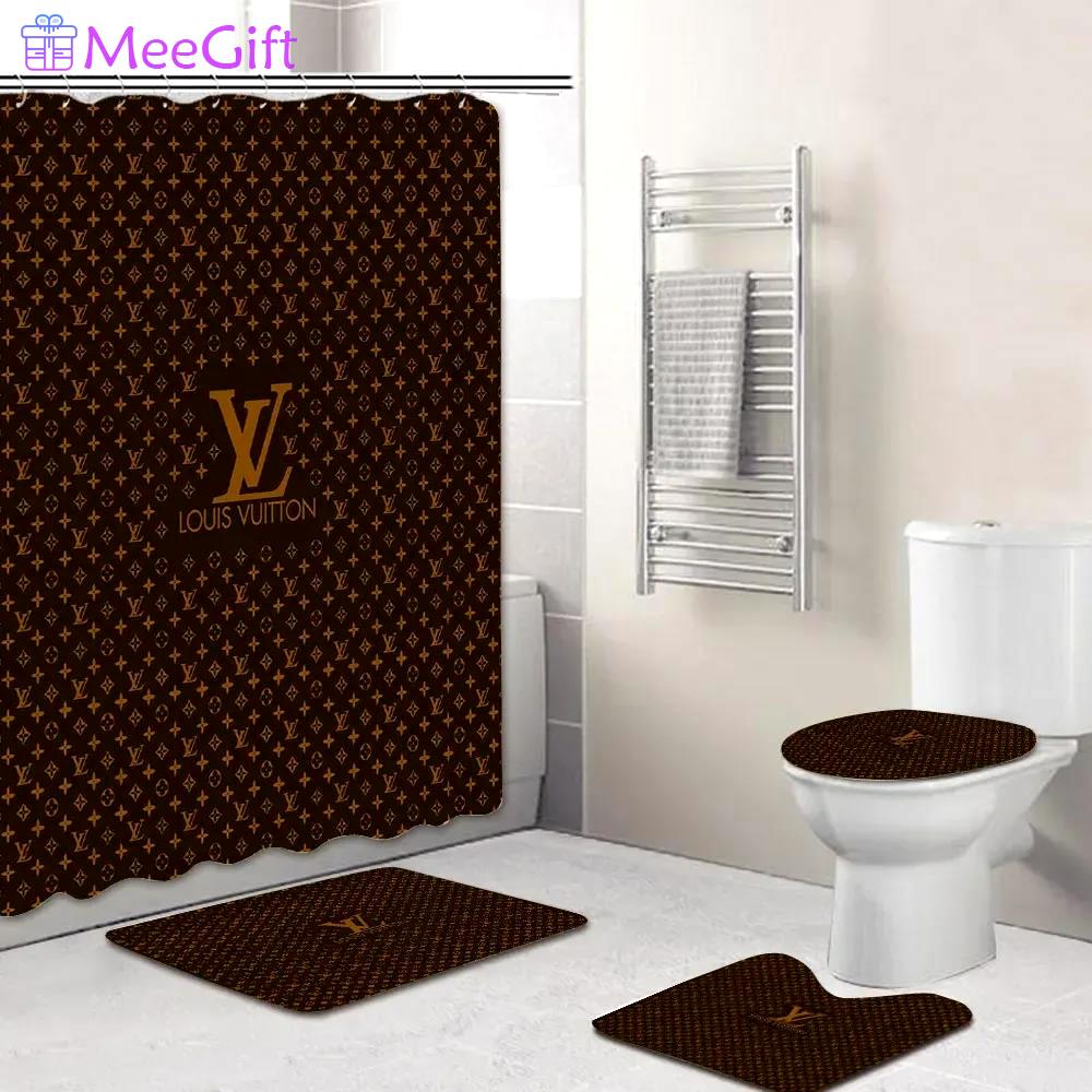Louis vuitton bathroom set luxury fashion brand bath mat home decor hypebeast Bathroom Set