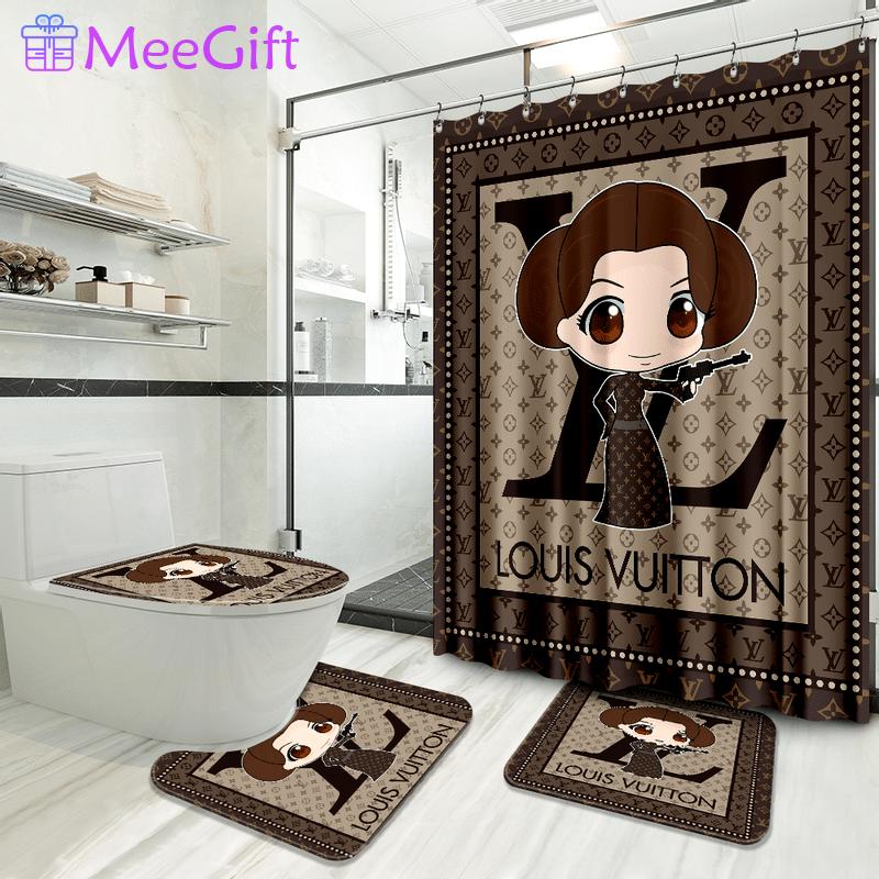 Louis vuitton bathroom set luxury shower curtain waterproof luxury brand hot 2023 69 Bathroom Accessory Sets