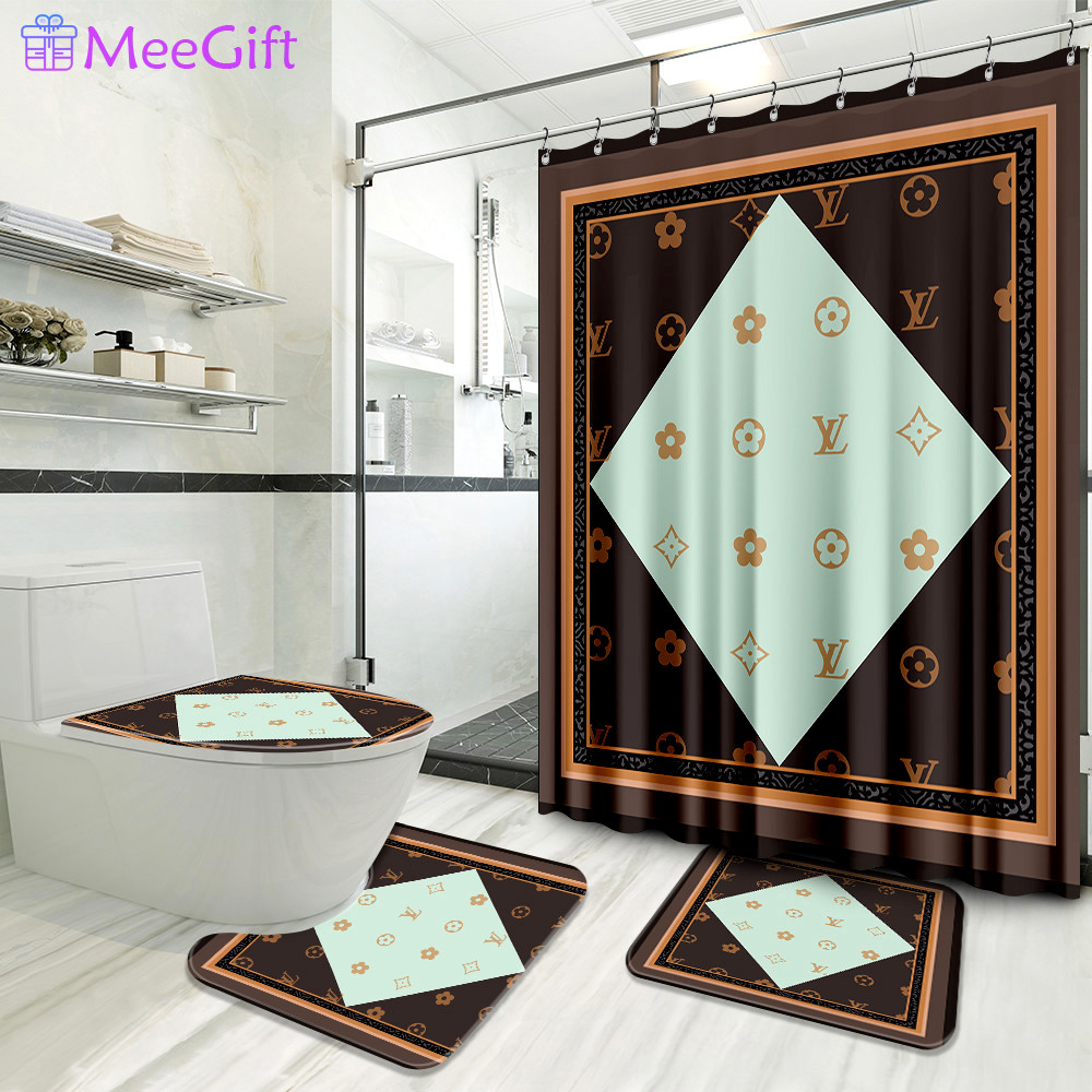 Louis vuitton brown hypebeast home decor luxury fashion brand bath mat bathroom sets Bathroom Set